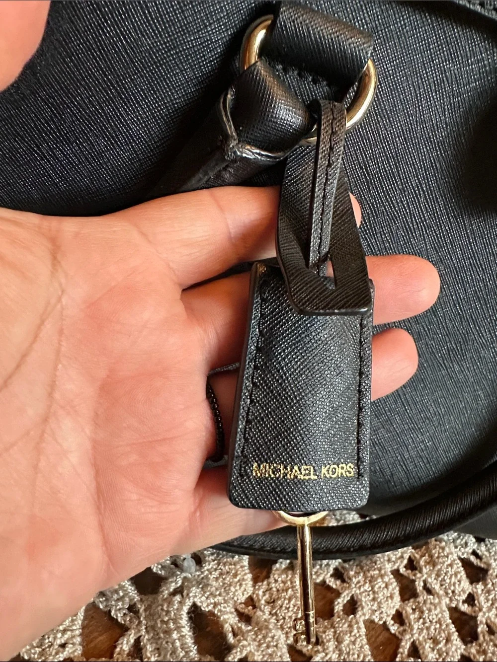 Michael Kors Black Satchel with Gold Hardware
